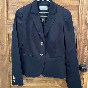 Navy Calvin Klein Suit Jacket w peplum waistline